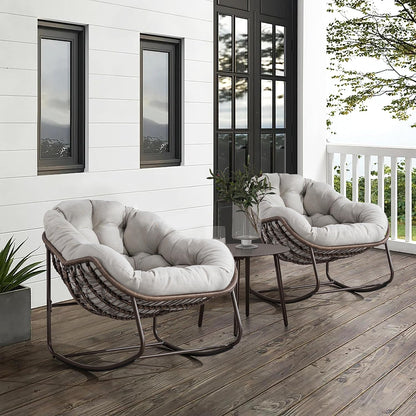Giant Rattan Egg Chair with Thick Cushion – Swinging Hanging Chair for Garden, Balcony & Indoor Lounge